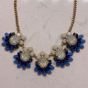 JCrew Statement Navy Blue Jeweled Necklace